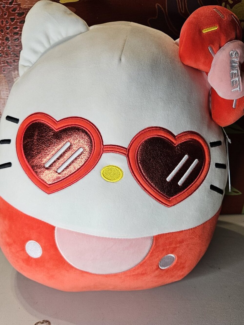 NEW Sanrio Hello Kitty Squishmallows 15” Heart Sunglasses Valentine Plush 2024